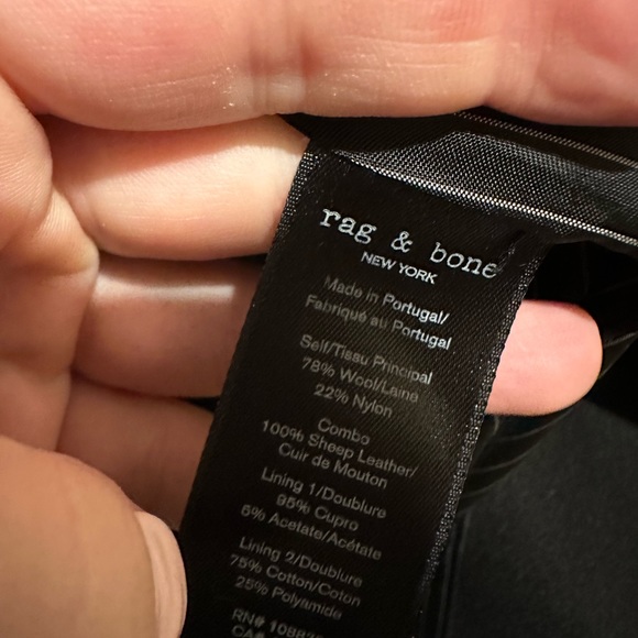 rag & bone | Black, Tailored Fit Wool Coat - Picture 8 of 8